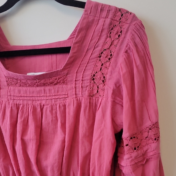 American Eagle Outfitters Pink Lace Blouse - Picture 7 of 13